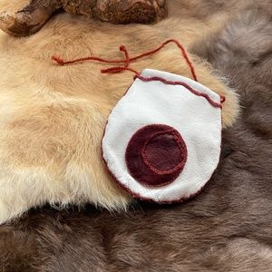 Little bag, Blood moon leather witches pouch handcrafted